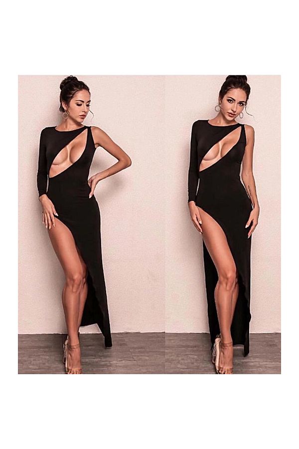 Deep cleavage dresses top
