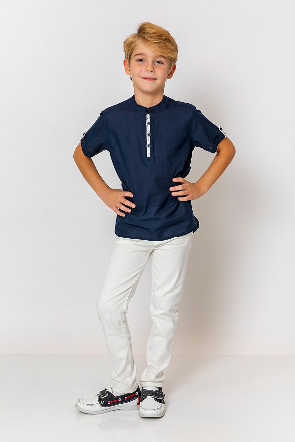 incity-Boy's Judge Collar Button Detailed Shirt 1