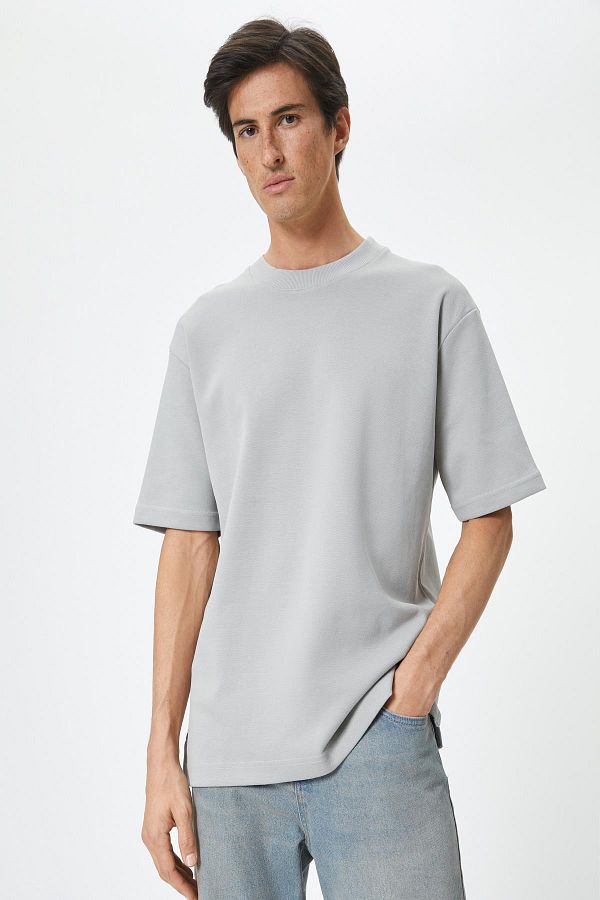 Koton-Men's Gray T-Shirt 4SAM10748HK 1