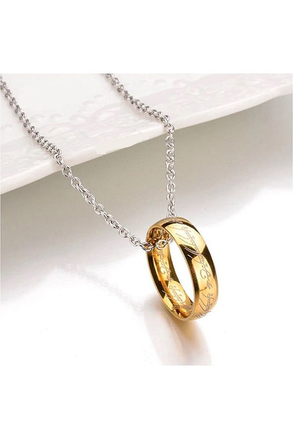 Her ey Nota Master Tungsten Necklace Power Ring of Rings Gold Trendyol