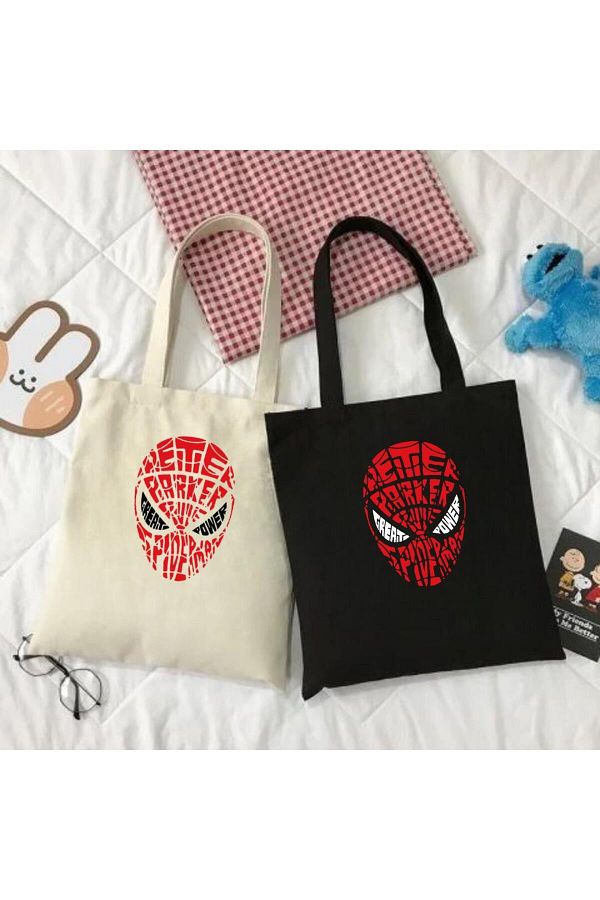 Goksin Black Spider Man Tote Bag Trendyol