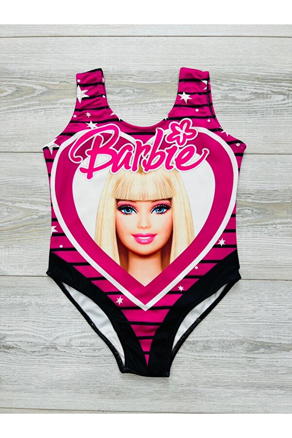 hira kids collection BARBİE BASKILI KIZ ÇOCUK MAYO (BİR BEDEN BÜYÜK TERCİH EDİNİZ)