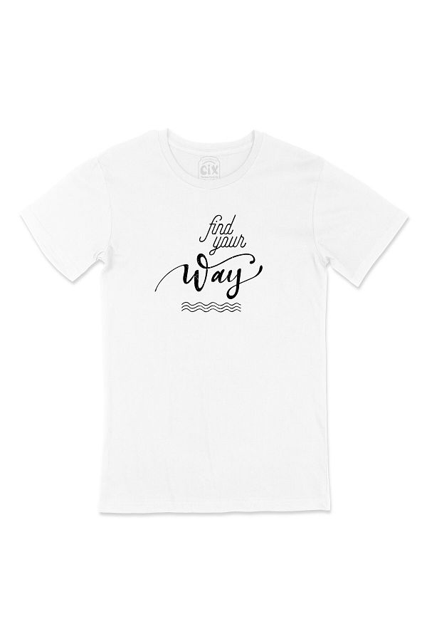 Cix-Find Your Own Way Motivation White T-Shirt with Pocket Logo Design 1