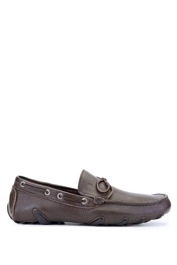Tamer Tanca Genuine Leather Men s Rock Shoes Brown Floaters Trendyol