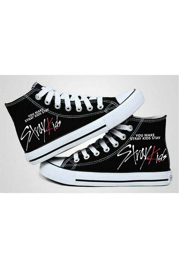 Kids black canvas shoes top