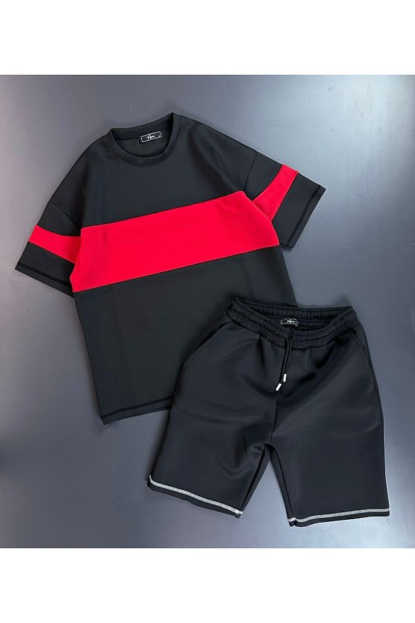 Black shorts red stripe shop