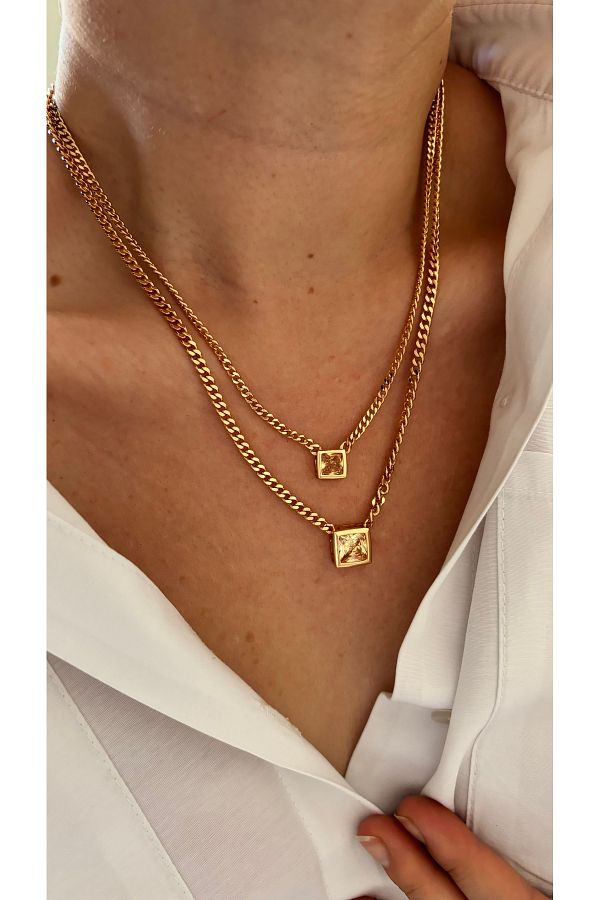 Rose gold and black chain on sale