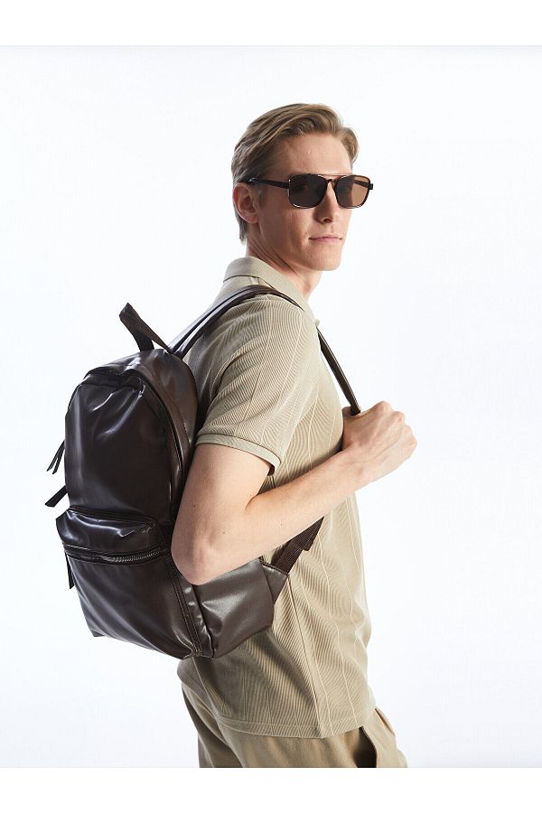 Leather look backpack store