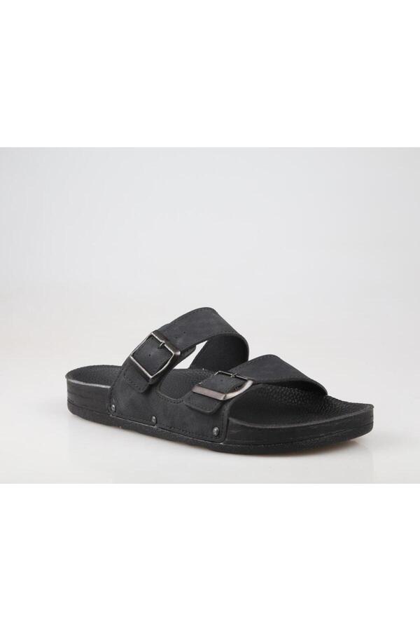 Pierre Cardin-PC-7241 Ορθοπεδικές Μαύρες Ανδρικές Παντόφλες Nubuck 1
