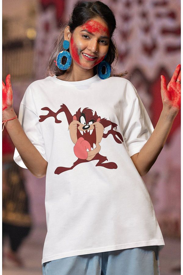 Cngzshop Unisex Tasmanian Devil Printed Couple T Shirt