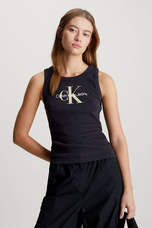 Calvin Klein Jeans Round Neck Printed Black Women s Singlet J20J223160BEH Trendyol