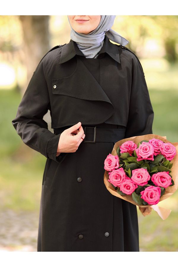 PEKST L Black Farah Trench Coat Trendyol