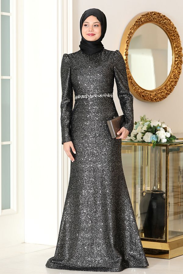FUVAL MODA Nihal Hijab Evening Dress Trendyol