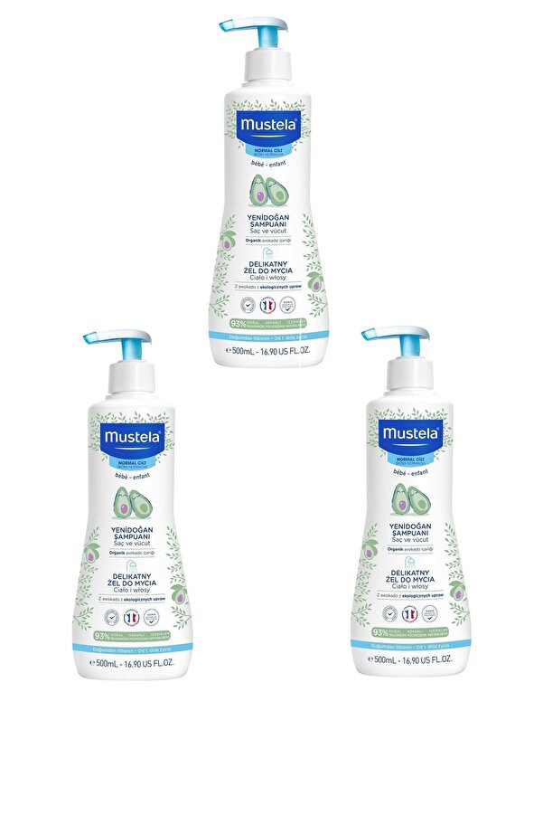 Mustela Yenidoğan Şampuanı 500ml Normal Cilt 3'lü