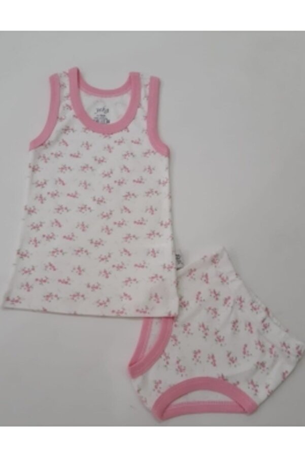 YEKA BEBE Çocuk Çiçek Desenli Atlet Kilöt Takımı