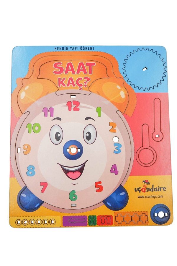 Uçandaire-How Hours - How Hours Teaching - Wooden Educational DIY Game Tutorial Clock Toys 1
