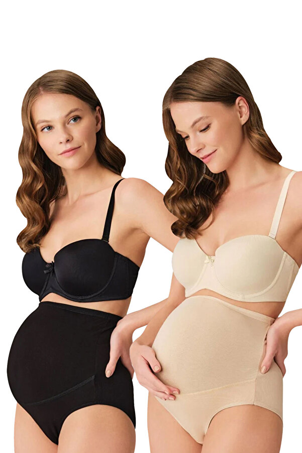 Kompedan Kadın 2li Pamuklu Likralı Hamile Lohusa Külot