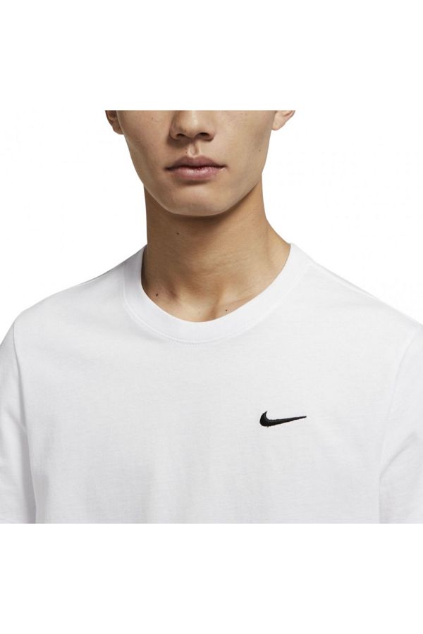 Nike White Nike Swoosh Stitched Homme T Shirt Trendyol