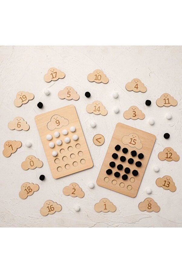 WoodStory Montessori Ahşap Eğitici Sayı Tahtası, Öğrenme, Sayma, Matematik