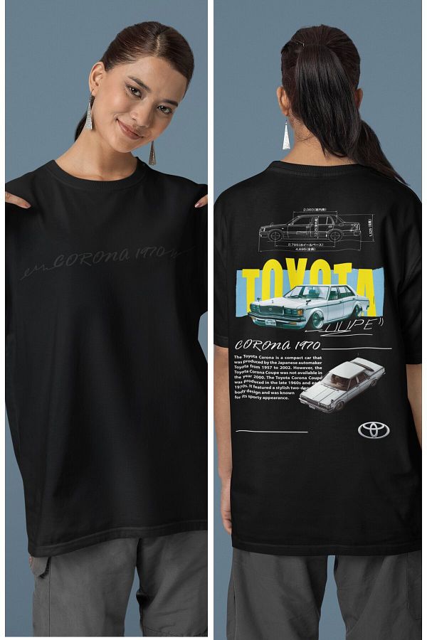 CNGZSHOP Unisex Classic Corona Back Printed Couple T shirt Oversize Racing Car Themed T shirt Trendyol