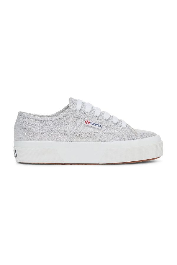 Superga-2740 Model Lame Platform - Női ezüstszürke tornacipő 1