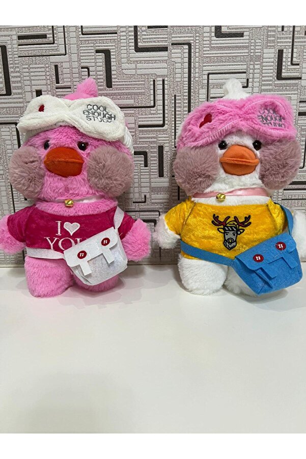 Evmak Hediyelik Lalafanfan Duck Çantalı Sevimli Ördek Oyuncak Peluş Doğum Günü Hediyelik