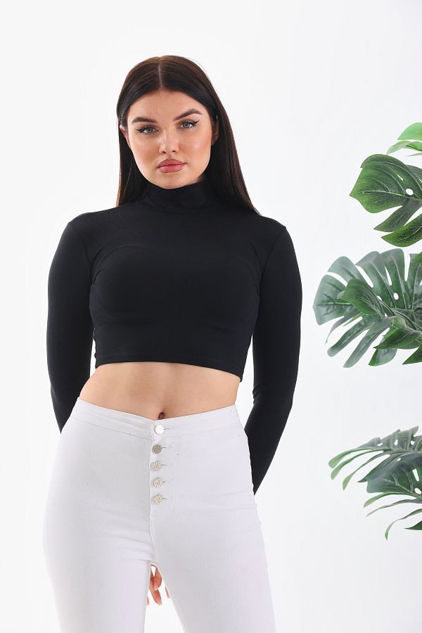 WONMEX-Bershk Back Low-Cut Slim Long-Sleeve T-Shirt 1