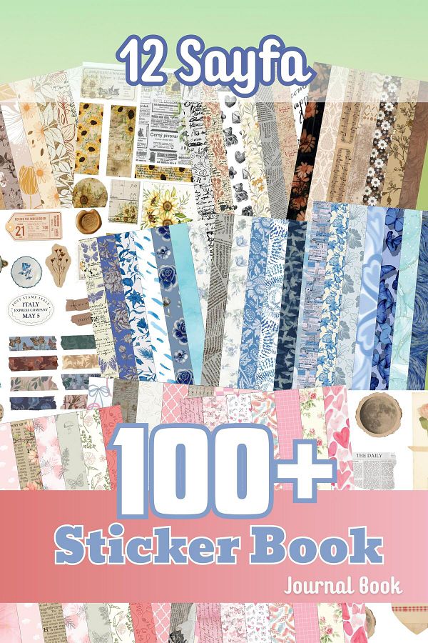 Postifull-Vintage Label Set - 120 Large Size Labels, Sticker Book and Notebook, Bullet Journal and Daily Use 1