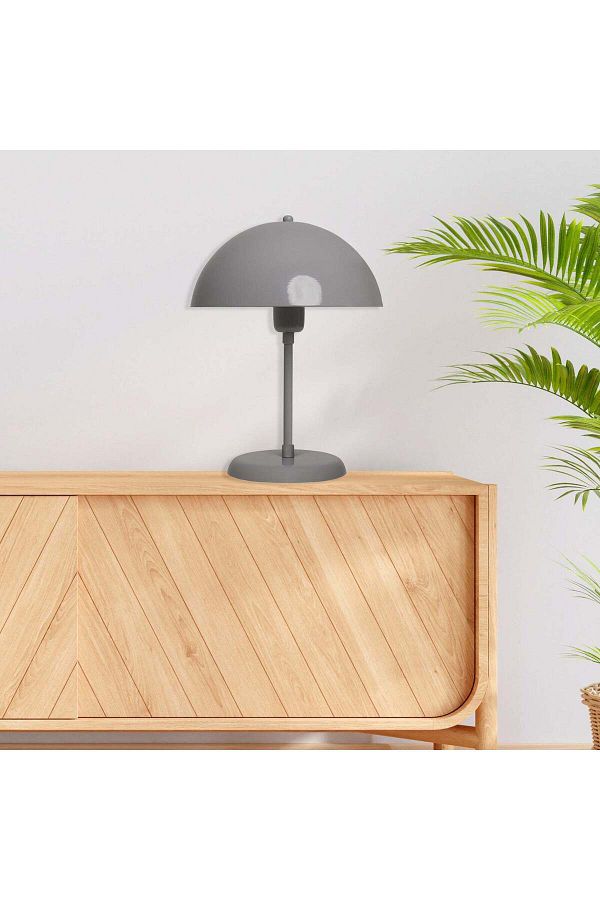 Bamyum-Lipeo Kleine Tischlampe 30cm, Pilzlampe Metall, Graue Lampe 1