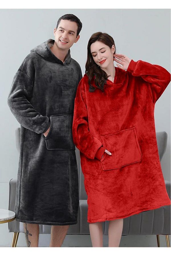 Mulberry 2 Pack Wellsoft Hooded Wearable TV Blanket Unisex Over Size Trendyol