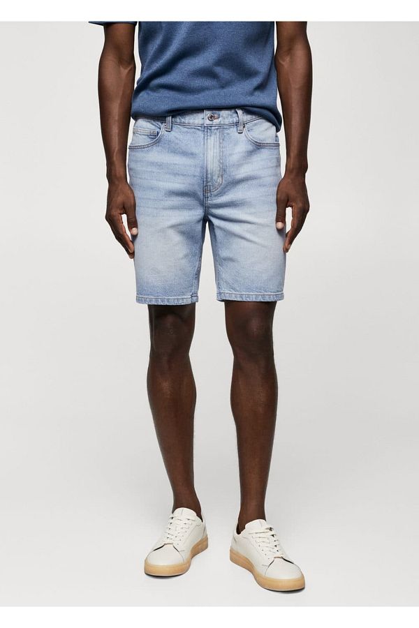 MANGO Man-Regular fit denim bermuda shorts 1