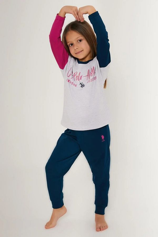 U.S. Polo Assn. US Polo Assn.Girl s Pajama Set Long Sleeve Trendyol