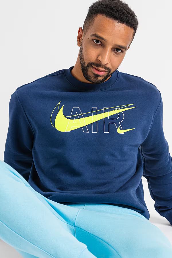 Nike Navy Blue Men s Sweatshrit Air Sportswear Club Hoodie Blue Standard Fit Cut Trendyol
