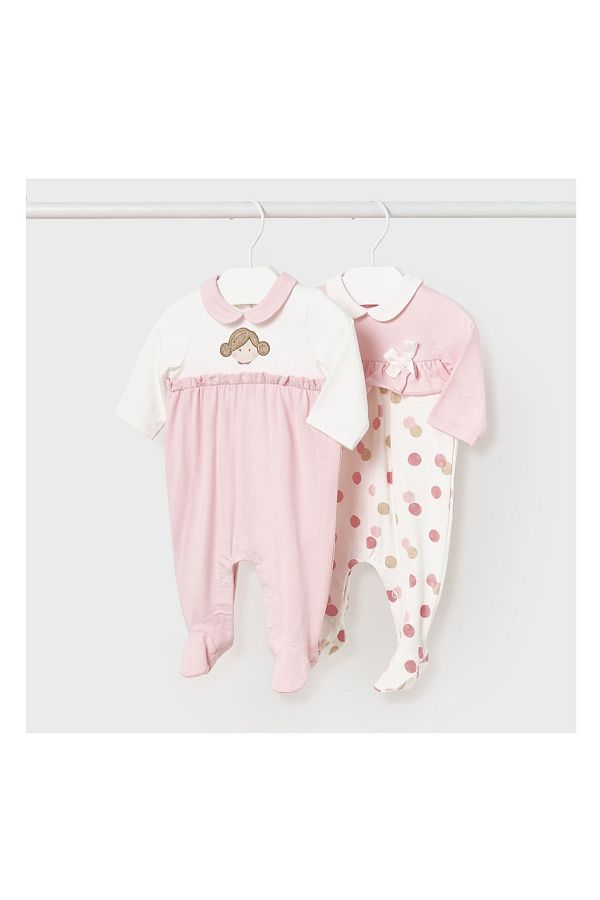 MAYORAL-Pink Patterned Jumpsuit Set of 2 1