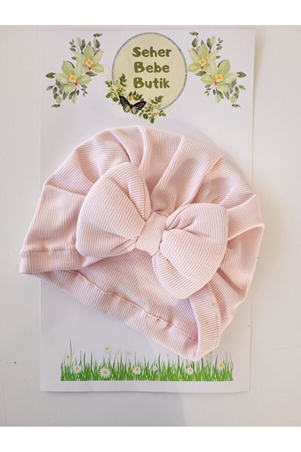 SeherBebeButik Kız Bebek & Çocuk Fiyonklu Renkli Bone - Yumuşak - Esnek