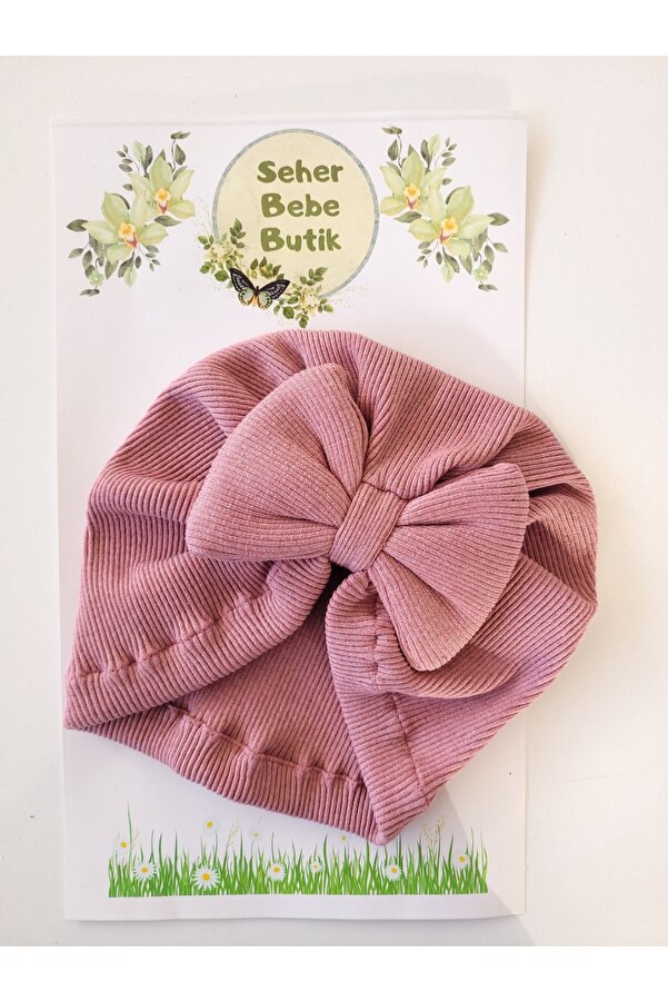 SeherBebeButik Kız Bebek & Çocuk Fiyonklu Renkli Bone - Yumuşak - Esnek