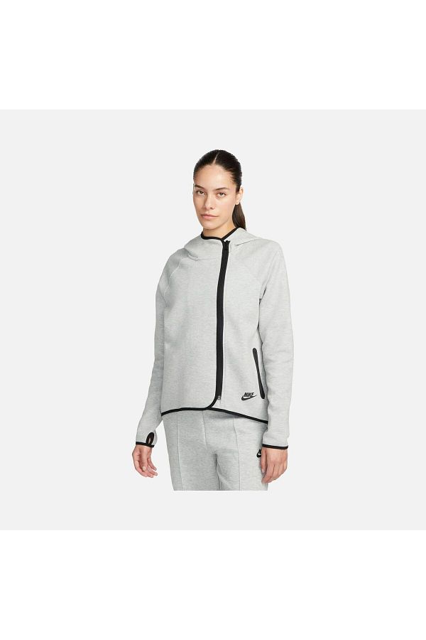 Nike Tech Fleece Cape Og 10 Yr Gray Women s Hoodie Full Zip Sweatshirt Trendyol