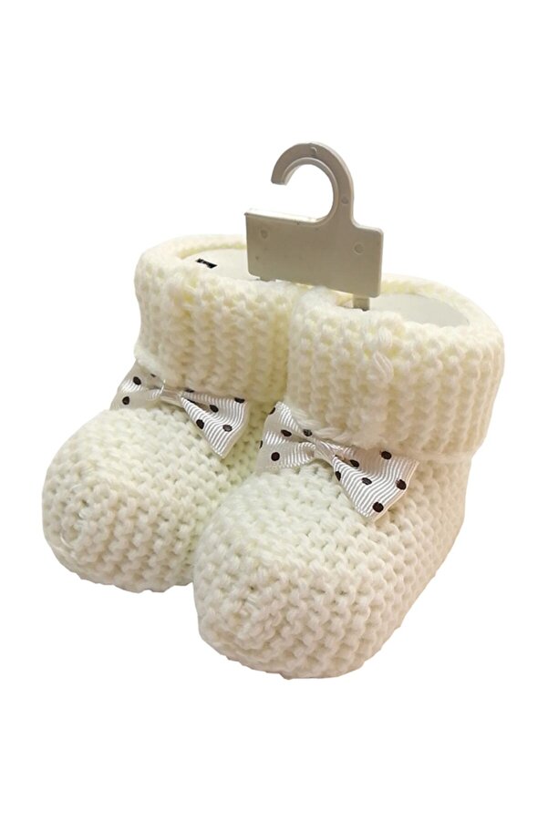 Bibaby Fiyonklu Triko Bebek Patiği (unisex)