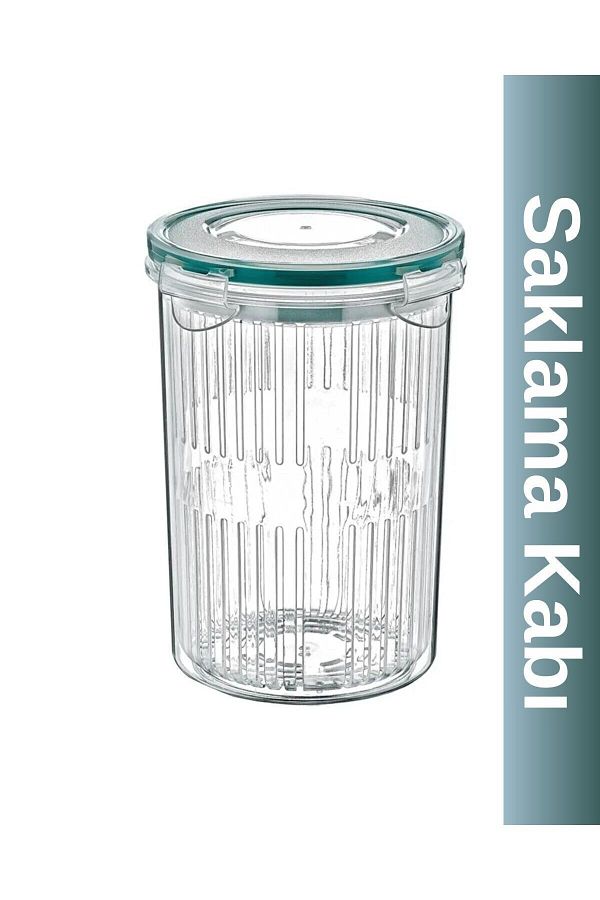 Viyalente-Deep Storage Container with Strainer (olive grove, Pickle Bowl) 1.5lt 1