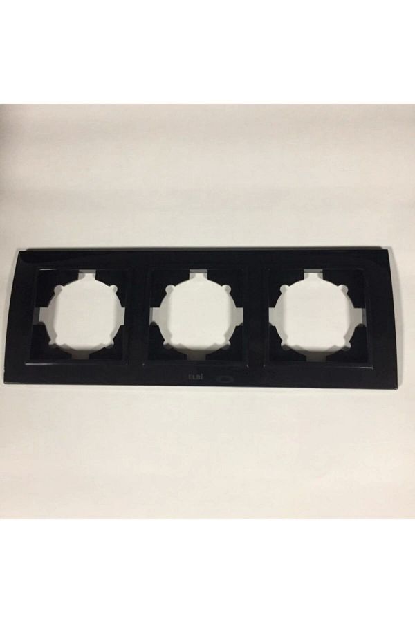 ELBİ-Zena Triple Socket and Switch Frame Black 1