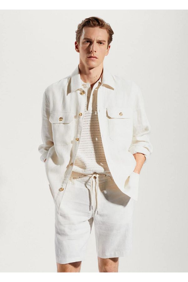 MANGO Man-Hemdjacke aus 100 % Leinen mit normaler Passform 1