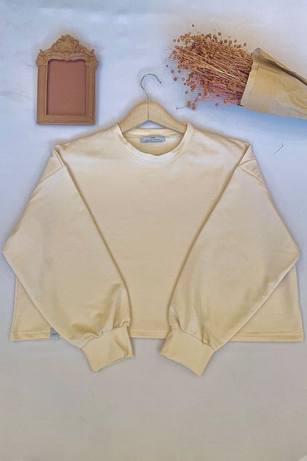 ceylan otantik Modest Sweatshirt Beige Oversize