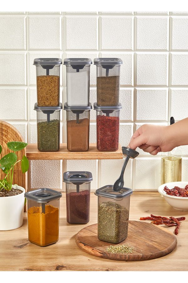 Ecolux-Lockable Spice Bowl Set of 6 - With Spoon and Lid 1