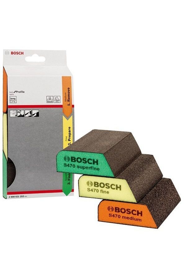 Bosch-S470 Multi-Purpose Combi Sponge Sanding Set 3 Pieces 1