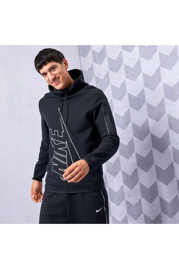 Nike Black Tech Fleece Men s Sweatshirt Graphic Hoodie Trendyol