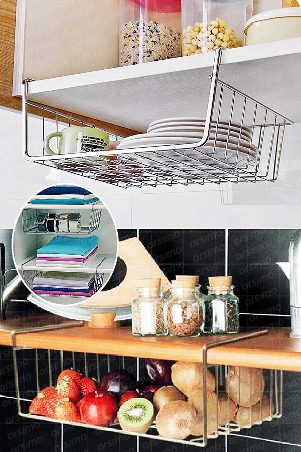 Arsimo Under Cabinet Organizer Under Shelf Basket Metal Kangaroo Shelf Trendyol