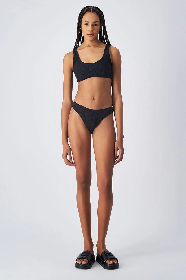 Champion Swimsuit Black Plain Trendyol