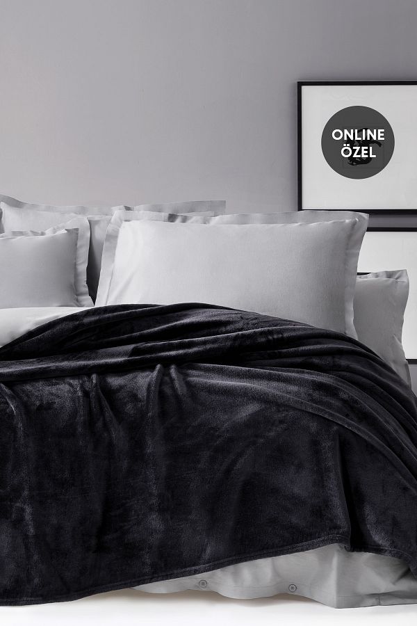 Yataş-Olenna Single Anthracite Wellsoft Blanket 1