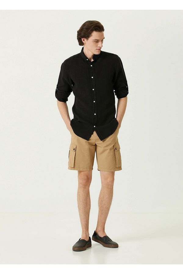 Fiji Camel Cargo Bermuda Sort Trendyol