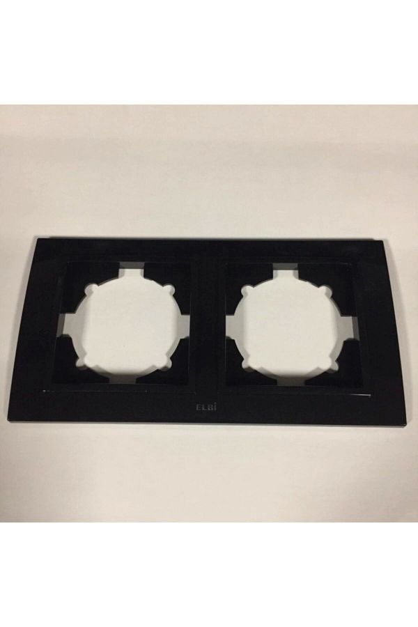 ELBİ-Zena Double Socket and Switch Frame Black 1